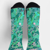 Entdecken Sie Aquamarines abstraktes Design Socken (Oben)