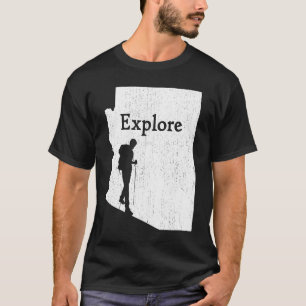 Entdecken Sie Arizona Staat Karte Bergsee-Zauber i T-Shirt