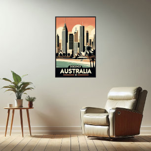 Entdecken Sie Australien Vintage-Reiseplakat Poster
