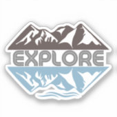 Entdecken Sie Berg- und Wasserspiegel Aufkleber (Vorderseite)