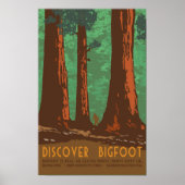 Entdecken Sie Bigfoot im Redwood Forrest Poster (Vorne)