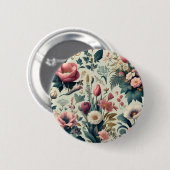 Entdecken Sie das Atemberaubende botanische Muster Button (Vorne & Hinten)