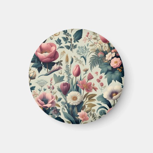 Entdecken Sie das Atemberaubende botanische Muster Magnet (Vorne)