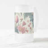 Entdecken Sie das Atemberaubende botanische Muster Mattglas Bierglas (VorderseiteRechts)