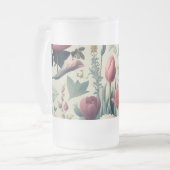 Entdecken Sie das Atemberaubende botanische Muster Mattglas Bierglas (Vorderseite Links)