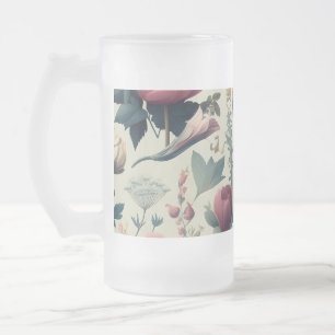 Entdecken Sie das Atemberaubende botanische Muster Mattglas Bierglas