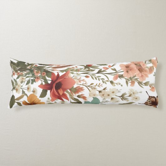 Entdecken Sie das Atemberaubende botanische Muster Seitenschläferkissen (Vorderseite)