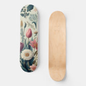Entdecken Sie das Atemberaubende botanische Muster Skateboard (Vorderseite)