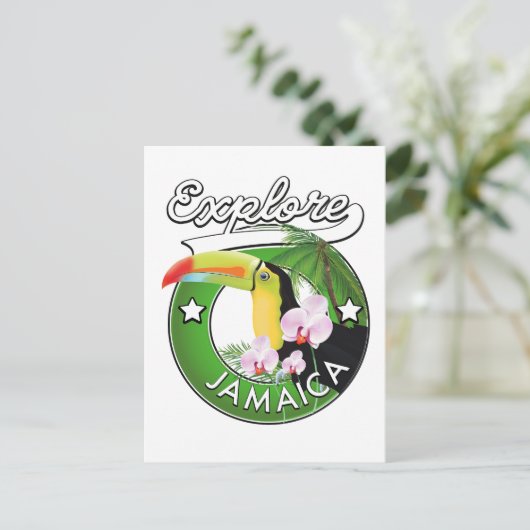 Entdecken Sie das Bahamas-Logo Postkarte (Stehend Vorderseite)