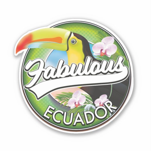 Entdecken Sie das fabelhafte Ecuador Logo Aufkleber (Vorderseite)
