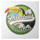 Entdecken Sie das fabelhafte Ecuador Logo Magnet Fliese (Vorderseite)