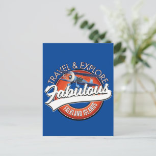 Entdecken Sie das fabelhafte Logo der Falkland Isl Postkarte