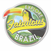 Entdecken Sie das fabulous Brazil Logo Aufkleber (Vorderseite)