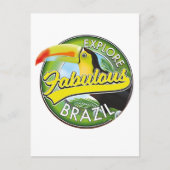 Entdecken Sie das fabulous Brazil Logo Postkarte (Vorderseite)
