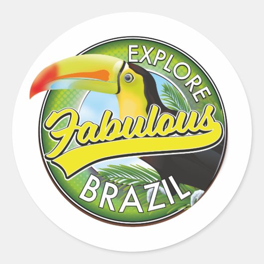 Entdecken Sie das fabulous Brazil Logo Runder Aufkleber (Vorderseite)