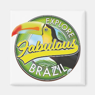 Entdecken Sie das fantastische Brasilien-Logo Magnet