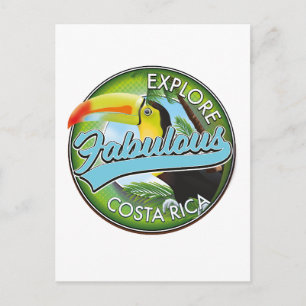 Entdecken Sie das fantastische Costa Rica Logo Postkarte