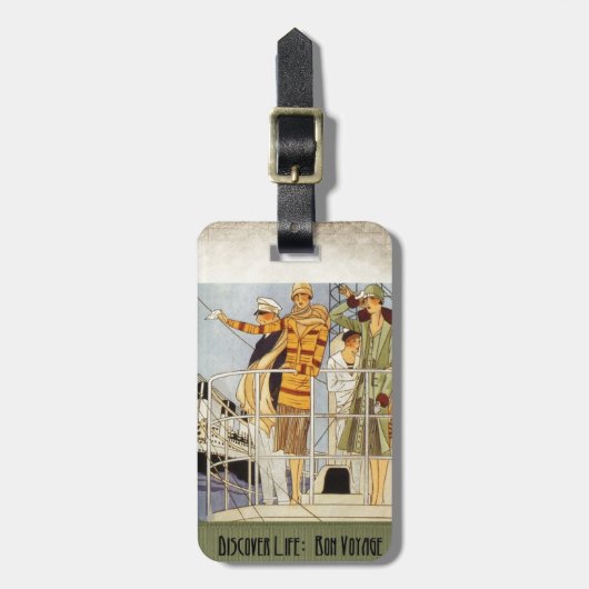 Entdecken Sie das Leben:  Gute Reise Gepäckanhänger (Vorderseite vertikal)