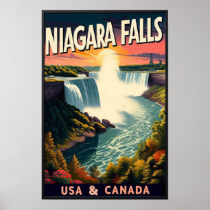 Entdecken Sie das Niagara-Fälle-Vintage-Reiseposte Poster