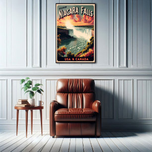 Entdecken Sie das Niagara-Fälle Vintage-Reiseposte Poster