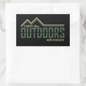 Entdecken Sie das Outdoor-Wanderlogo für Wanderer Rechteckiger Aufkleber (Tasche)