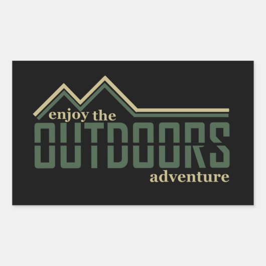 Entdecken Sie das Outdoor-Wanderlogo für Wanderer Rechteckiger Aufkleber (Vorderseite)