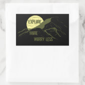 Entdecken Sie das Outdoor-Wanderlogo für Wanderer Rechteckiger Aufkleber (Tasche)