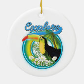 Entdecken Sie das Reiselogo von Aruba Keramik Ornament (Hinten)
