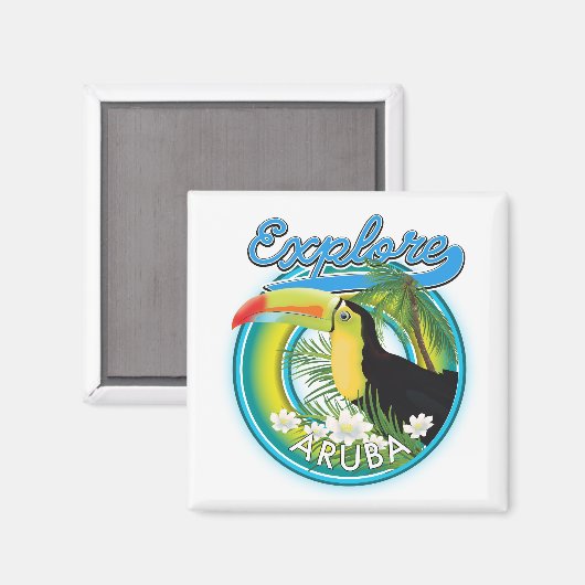 Entdecken Sie das Reiselogo von Aruba Magnet (Vorderseite/Rückseite)