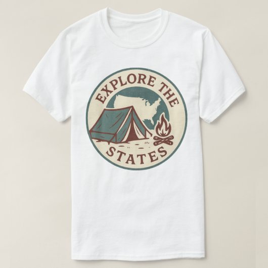 Entdecken Sie das Retro-Camping-Design der Staaten T-Shirt (Design vorne)
