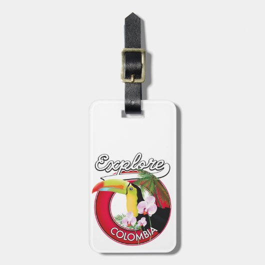 Entdecken Sie das Retro-Logo von Kolumbien Gepäckanhänger (Vorderseite vertikal)