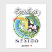 Entdecken Sie das Retro-Logo von Troncones Mexico Aufkleber (Blatt)