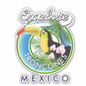 Entdecken Sie das Retro-Logo von Troncones Mexico Aufkleber (Vorderseite)