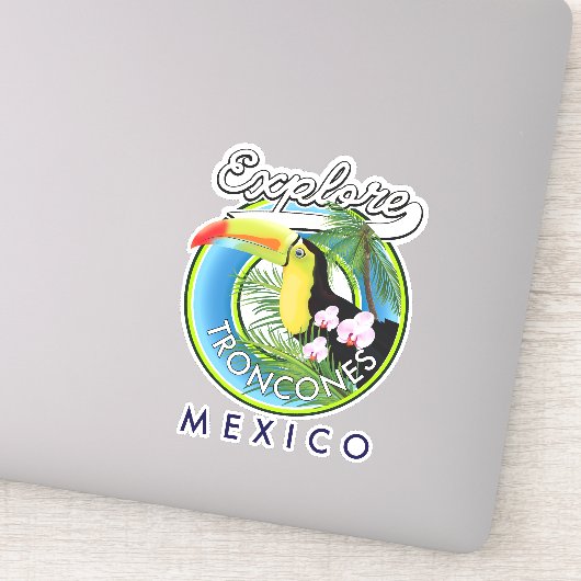 Entdecken Sie das Retro-Logo von Troncones Mexico Aufkleber (Detail)