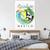 Entdecken Sie das Retro-Logo von Troncones Mexico Leinwanddruck (Insitu (Schlafzimmer))
