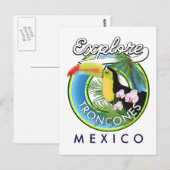 Entdecken Sie das Retro-Logo von Troncones Mexico Postkarte (Vorne/Hinten)