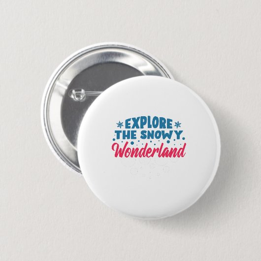 Entdecken Sie das Snowy Wonderland Button (Vorne & Hinten)