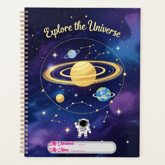 Entdecken Sie das Universum - Astronomie Notebook- Planer (Vorderseite)