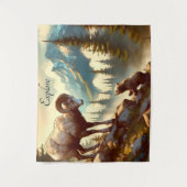 Entdecken Sie den Bighorn Sheep Grizzly Cub Mounta Wandteppich (Vorderseite)