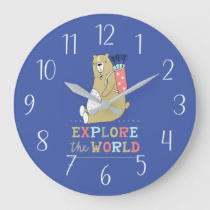 Entdecken Sie den Boho-Bär Große Wanduhr