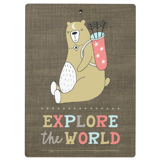 Entdecken Sie den Boho-Bär Klemmbrett (Rückseite)