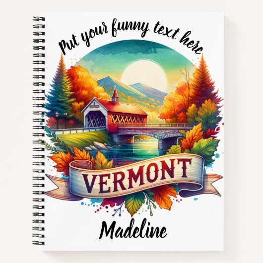 Entdecken Sie den Charme einer Brücke in Vermont Notizblock (Vorderseite)