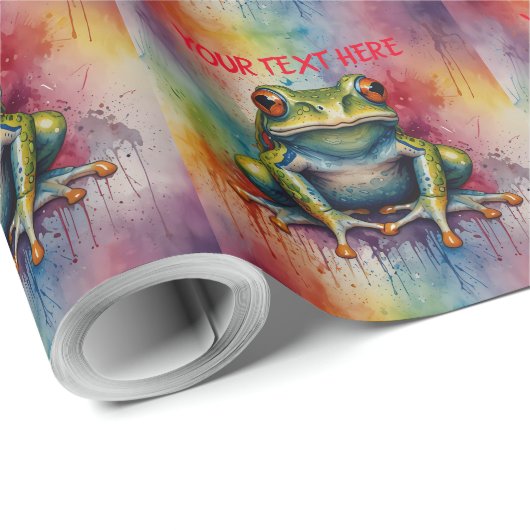 Entdecken Sie den faszinierenden, schönen Frosch Geschenkpapier (Rolleneckpunkt)