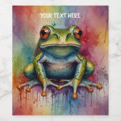 Entdecken Sie den faszinierenden, schönen Frosch Weinetikett (Einzelnes Label)