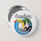 Entdecken Sie den karibischen Reisepflaster. Button (Vorne & Hinten)