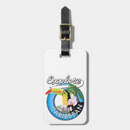 Entdecken Sie den karibischen Reisepflaster. Gepäckanhänger (Vorderseite vertikal)