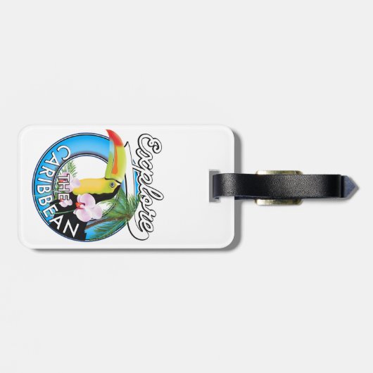 Entdecken Sie den karibischen Reisepflaster. Gepäckanhänger (Rückseite horizontal)