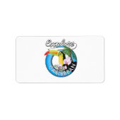 Entdecken Sie den karibischen Reisepflaster. Knopf Adressaufkleber (Vorne)