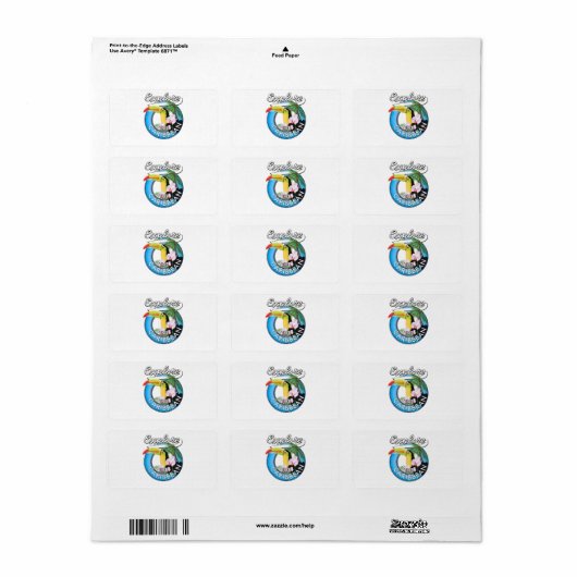 Entdecken Sie den karibischen Reisepflaster. Knopf Adressaufkleber (Vorne)