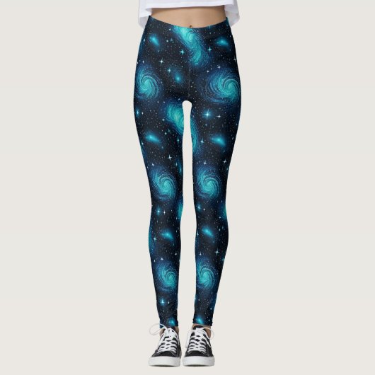 Entdecken Sie den Kosmos in den Leggings der blaue (Vorderseite)